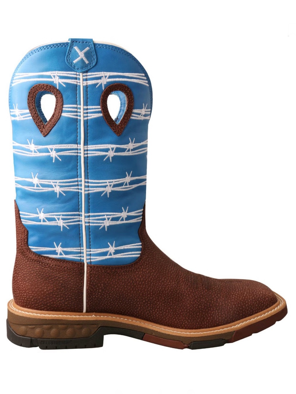 Twisted X CellStretch Western Work Alloy Toe Blue/Burgundy Mens size 11 NEW!!!